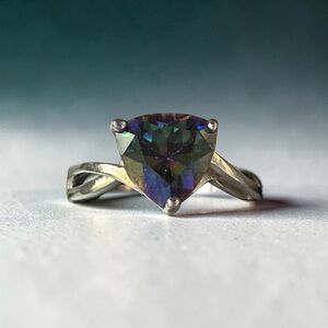 Trillion Cut Mystic Topaz Ring